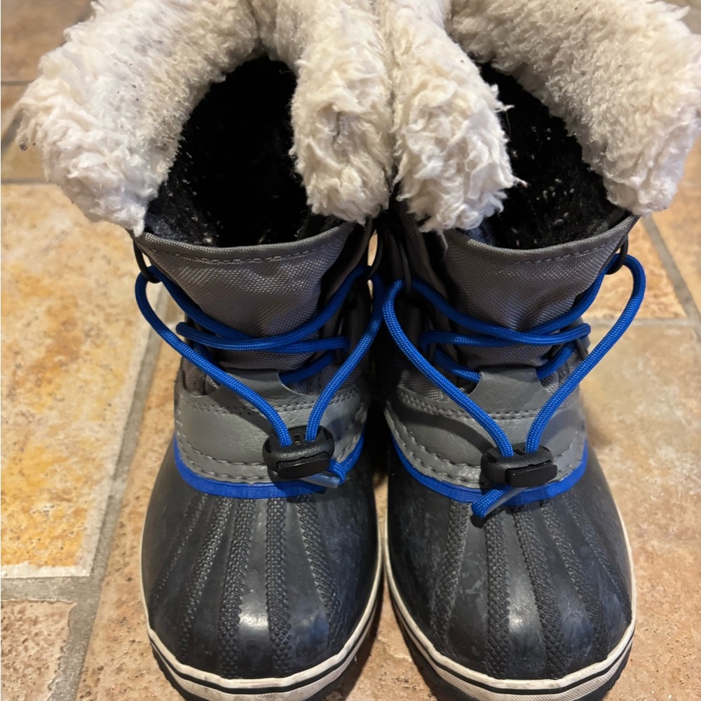 Sorel Gray and Blue Kids Snow Boots